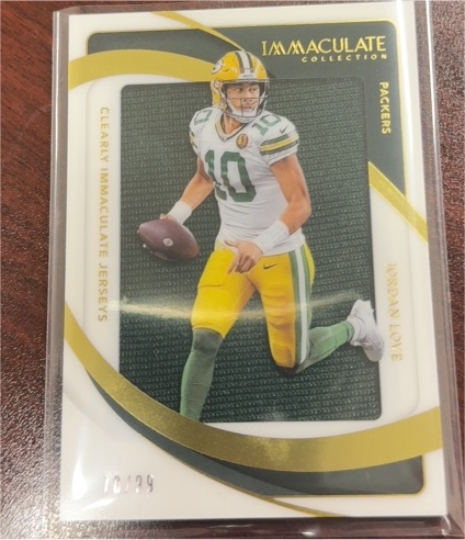 2024 Panini Immaculate Clearly Immaculate Jerseys Jordan Love #/99 — front