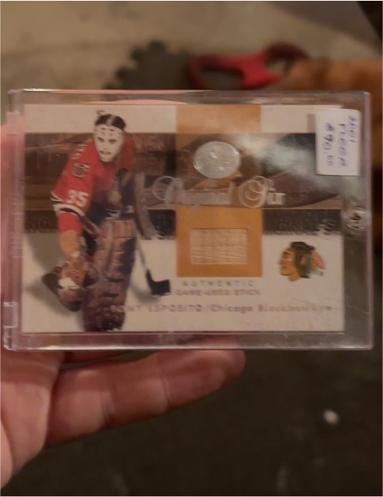 2001-02 Fleer Greats of the Game Original Six Game-Used Stick Tony Esposito — front
