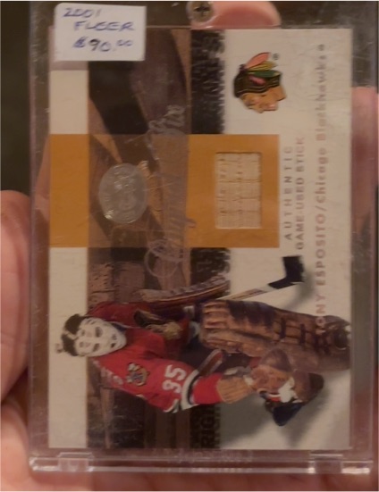 2001 Fleer Greats of the Game Original Six Game Used Stick Tony Esposito — front