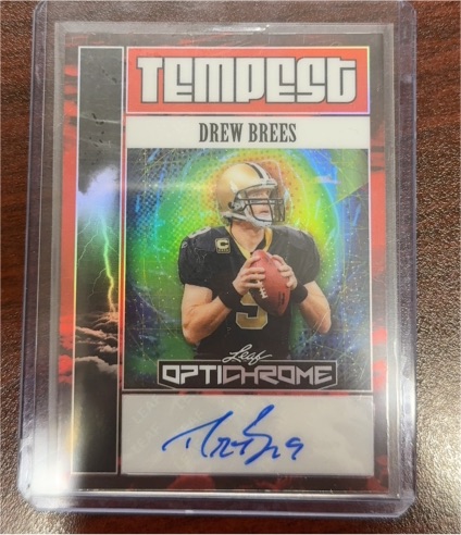 2025 Leaf Optichrome #Tempest Drew Brees — front