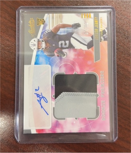 2025 Panini Absolute #44 Ashton Jeanty Rookie Premiere Autograph Jumbo Patch — front