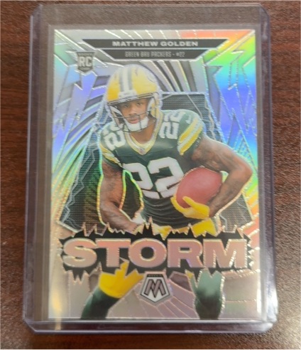 2025 Panini Mosaic #2 Matthew Golden Storm Silver Prizm Rookie — front