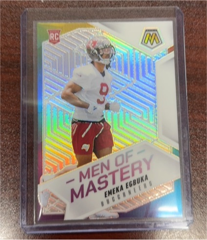 2025 Panini Mosaic #15 Emeka Egbuka Men of Mastery Silver Prizm Rookie RC Buccaneers — front