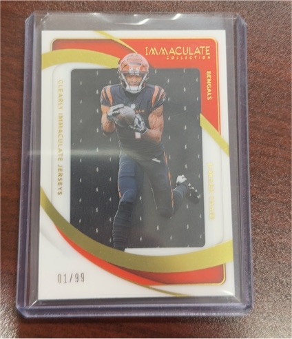 2024 Panini Immaculate Collection Ja'Marr Chase Clearly Rookie Jerseys #/99 — front