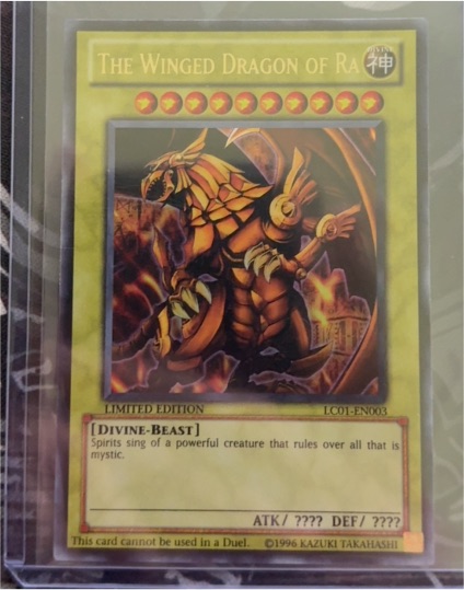 1996 Yu-Gi-Oh! LC01-EN003 The Winged Dragon of Ra — front