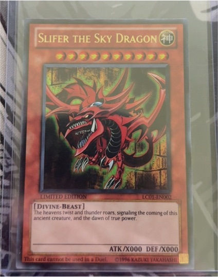1996 Yu-Gi-Oh! LC01-EN002 Slifer the Sky Dragon — front