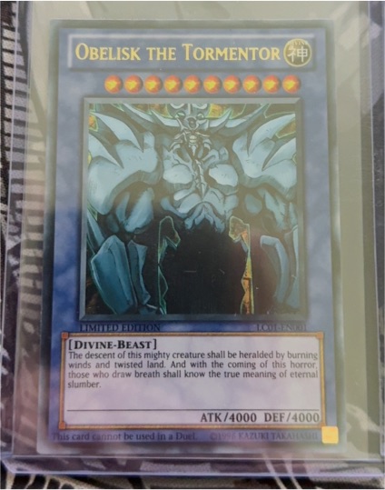 2002 Yu-Gi-Oh! LC01-EN001 Obelisk the Tormentor — front