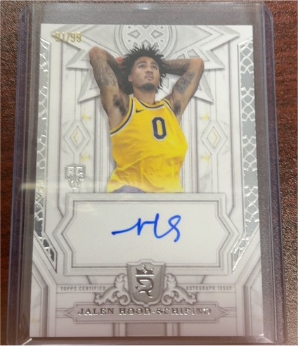 2023-24 Topps Royalty Pursuit of Greatness Jalen Hood-Schifino #POG-JHS Rookie Auto /99 — front