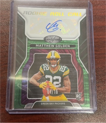 2025 Panini Certified Rookie Roll Call #Matthew Golden — front