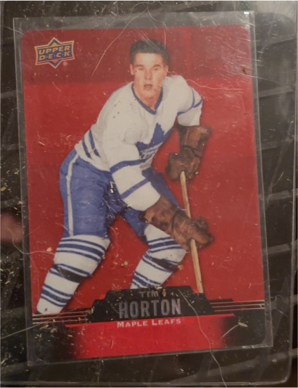 2020-21 Upper Deck Tim Hortons Red Die Cuts #DC-1 Tim Horton — front