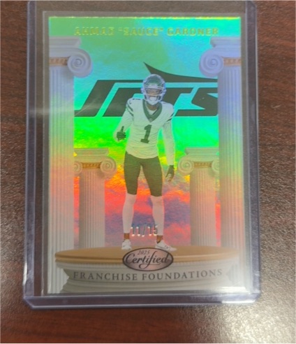 2025 Panini Certified Franchise Foundations #FFO-AGR Ahmad "Sauce" Gardner — front