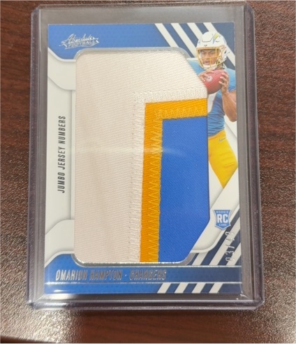 2025 Panini Absolute Football #JJN-OHA Omarion Hampton Jumbo Jersey Numbers — front
