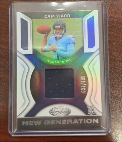 2025 Panini Certified #NGJ-CWD Cam Ward New Generation Patch — front