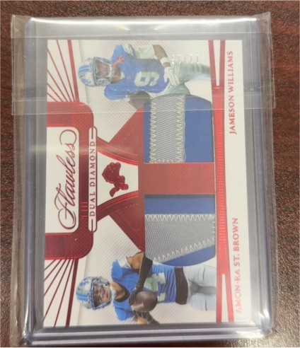 2023 Panini Flawless Dual Diamond #DD-AR Amon-Ra St. Brown / Jameson Williams — front