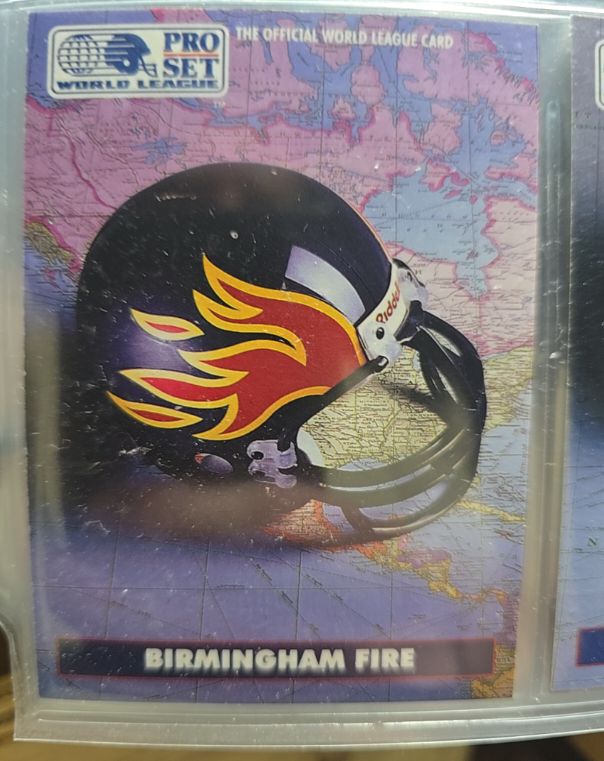 1991 Pro Set WLAF Helmets #2 Birmingham Fire — front