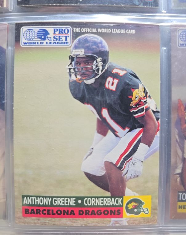 1991 Pro Set WLAF #5 Anthony Greene — front