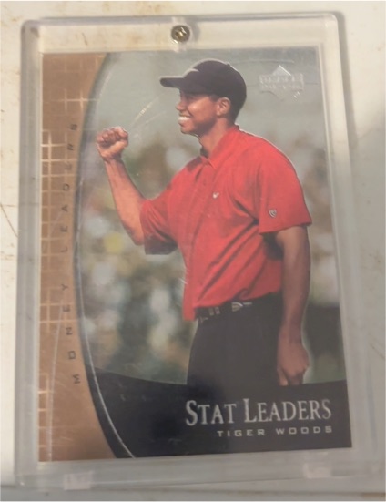 2001 Upper Deck Stat Leaders #SL17 Tiger Woods — front