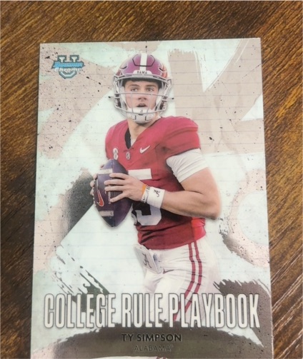 2025 Bowman Chrome University #CRP-12 Ty Simpson College Rule Playbook — front