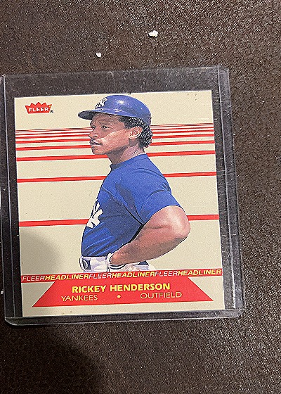 1987 Fleer Headliners #4 Rickey Henderson — front