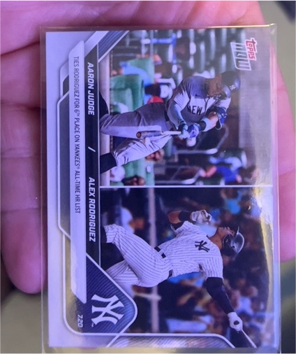 2023 Topps Now #220 Aaron Judge / Alex Rodriguez — front
