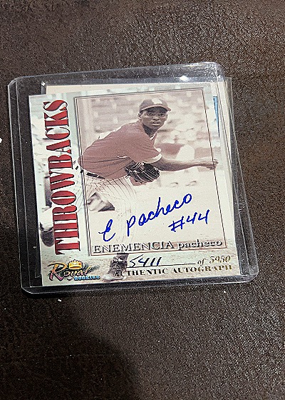 2001 Royal Rookies Throwbacks #27 Enemencia Pacheco — front