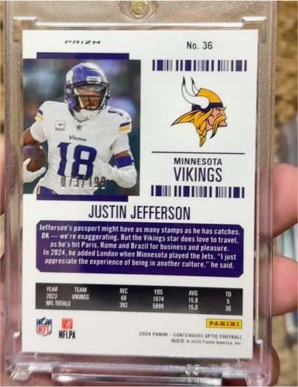 2017 Panini Contenders #36 Justin Jefferson — front