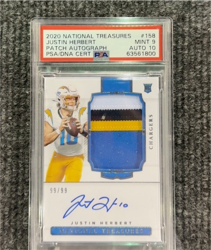 2020 Panini National Treasures #158 Justin Herbert — front