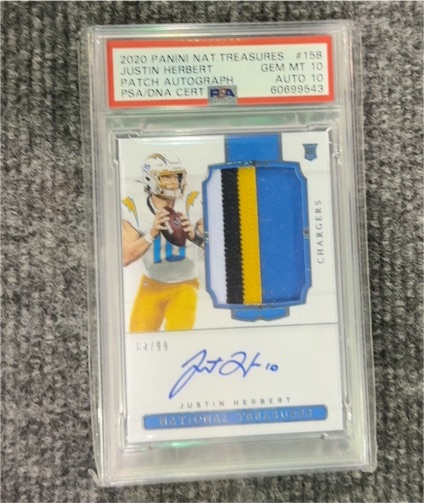 2020 Panini National Treasures #158 Justin Herbert — front