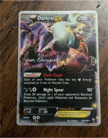 2012 Pokémon Darkrai EX #63/108 Jason Klaczynski World Championship Decks — front
