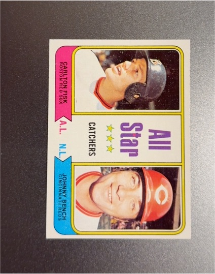 1974 Topps #331 All-Star Catchers Carlton Fisk / Johnny Bench — front