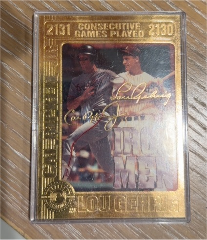 1995 SSCA Iron Men Cal Ripken Jr / Lou Gehrig 23 Karat Gold — front