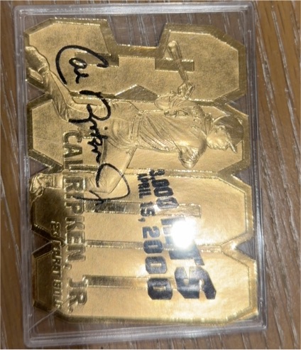 2000 Bleachers #23 Cal Ripken Jr. 23KT Gold Card — front