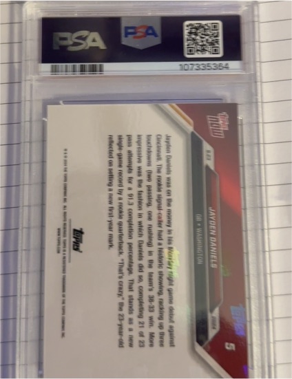 2024 Topps Now #5 Jayden Daniels — front