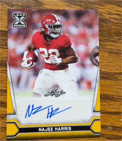 2021 Leaf X RC Gold Auto #BA-NH1 Najee Harris — front