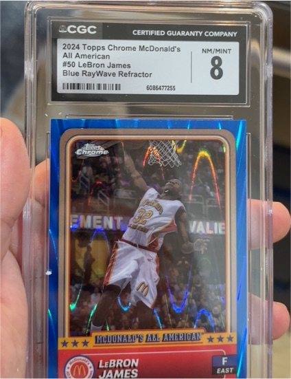 2024 Topps Chrome McDonald's All American #50 LeBron James Blue Ray Wave Refractor — front