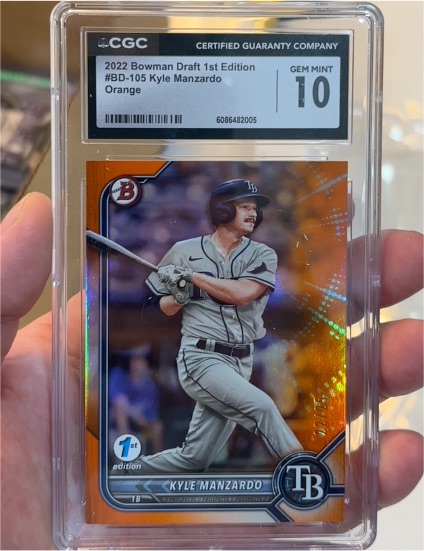 2022 Bowman Draft 1st Edition #BD-105 Kyle Manzardo Orange — front