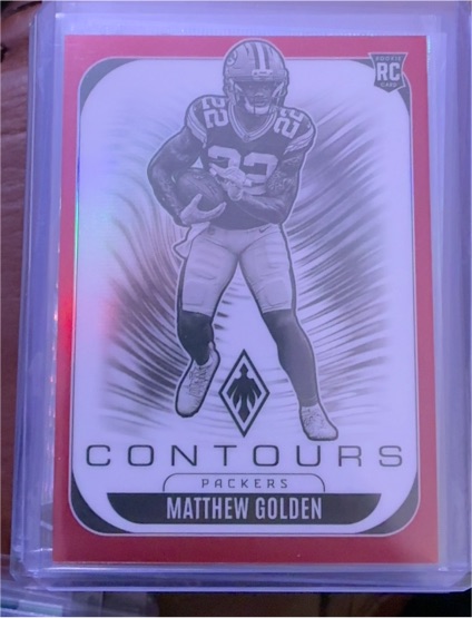 2025 Panini Phoenix #12 Matthew Golden Contours Red Rookie Card — front