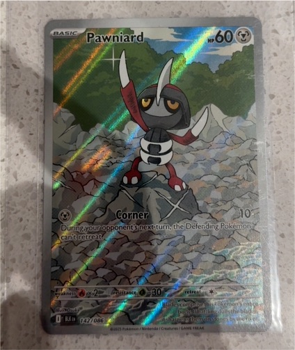 2024 Pokémon Scarlet & Violet Black Bolt #142 Pawniard Illustration Rare Holo — front