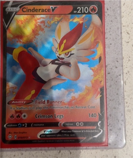 2021 Pokemon Shining Fates #018/072 Cinderace V — front