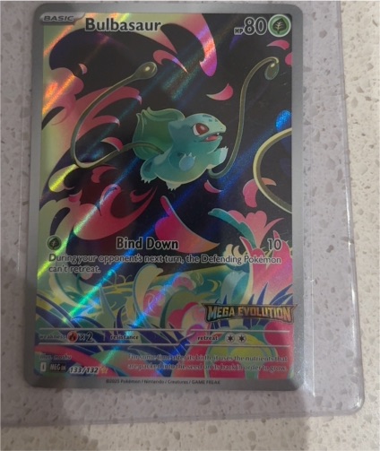 2025 Pokémon #133 Bulbasaur Mega Evolution Illustration Rare Stamped — front