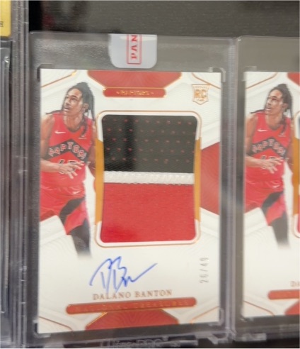 2021-22 Panini National Treasures #24 Dalano Banton Rookie Patch Auto — front