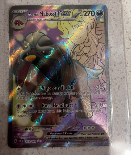 2023 Pokémon TCG SV10: Destined Rivals #218/182 Arven's Mabosstiff ex — front