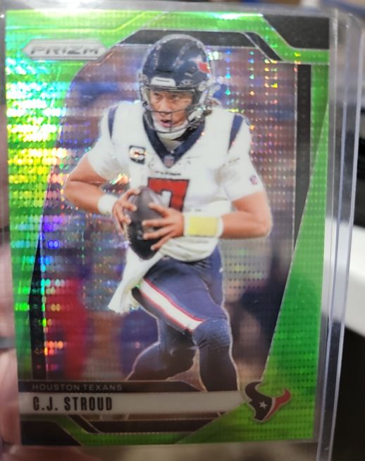 2024 Panini Prizm #111 C.J. Stroud Neon Green Pulsar — front