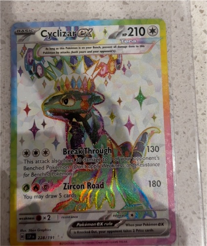 2024 Pokémon SV08: Surging Sparks #228/191 Cyclizar ex — front