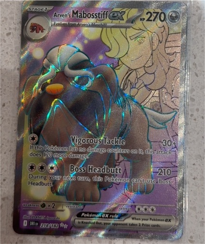 2025 Pokémon TCG Scarlet & Violet Destined Rivals #218/182 Arven's Mabosstiff ex — front