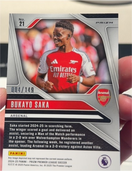 2024-25 Panini Prizm Premier League #21 Bukayo Saka — front