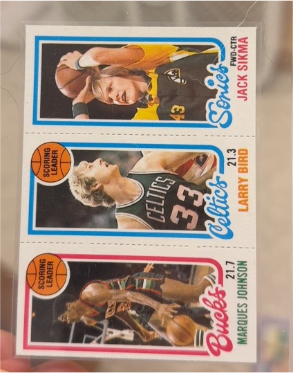 1980 Topps Scoring Leader-Bird #30 / Marques Johnson #143 / Jack Sikma #232 RC — front