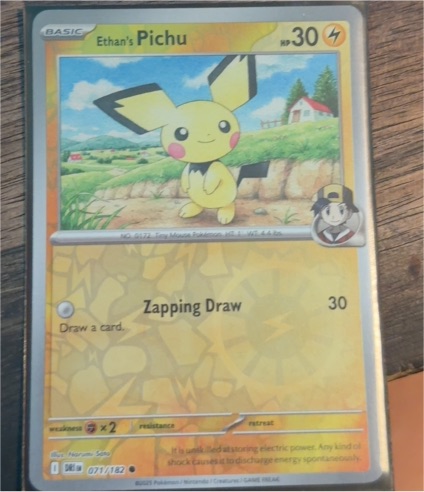 2025 Pokemon Destined Rivals #071 Ethan's Pichu — front