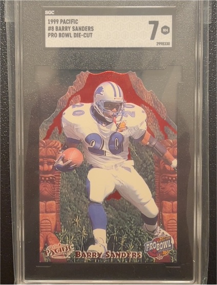 1999 Pacific #8 Barry Sanders Pro Bowl Die-Cut — front