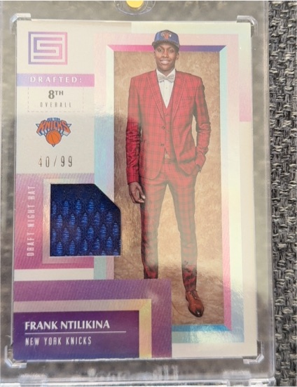 2017-18 Panini Status Draft Night Hat Relic #40 Frank Ntilikina — front